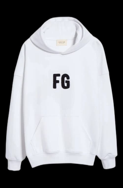 FEAR OF GOD Everyday 'FG' Logo Pullover Hoodie White/Black