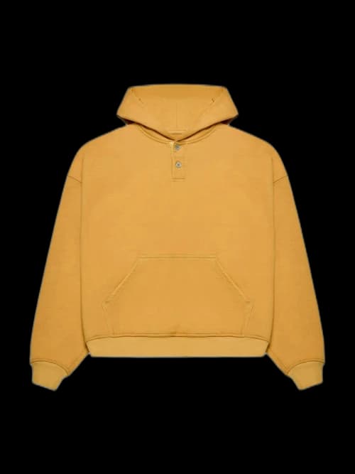 FEAR OF GOD Everyday Henley Hoodie Garden Glove Yellow