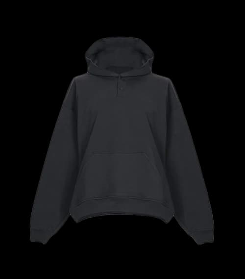 FEAR OF GOD Everyday Henley Hoodie Vintage Black