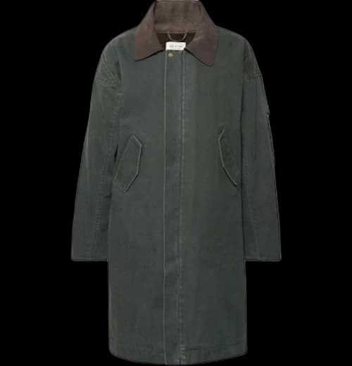 FEAR OF GOD Faux Shearling Lined Canvas Deck Coat Seaweed