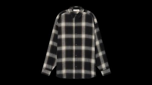 Fear of God Flannel Button Up Shirt Iron Gray Plaid