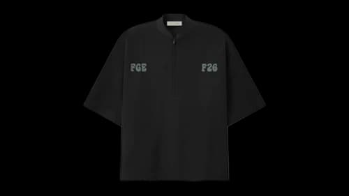 Fear of God Half Zip Baseball Short Sleeves Shirt Black