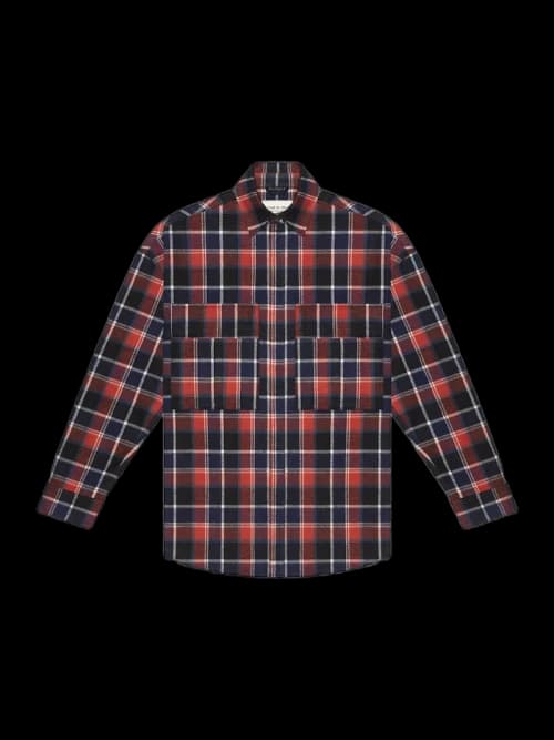 FEAR OF GOD Long Sleeve Plaid Button Up Red/Navy Plaid
