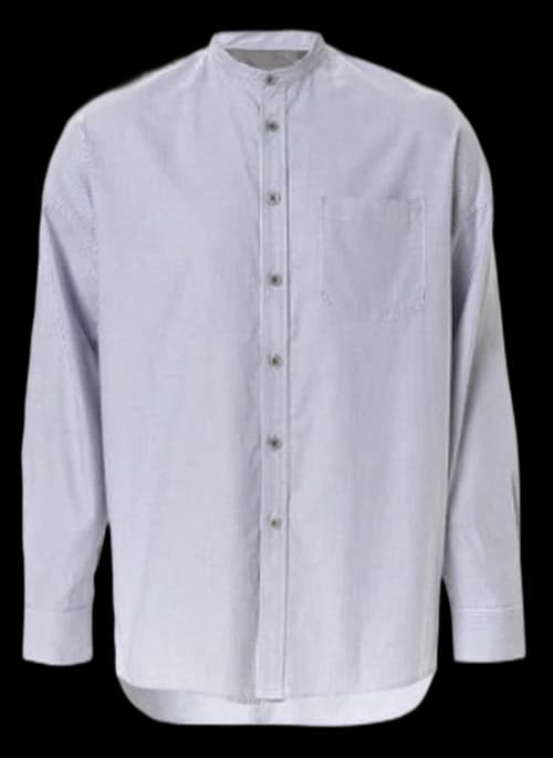 FEAR OF GOD Mandarin Oxford Shirt Grey Pinstripe