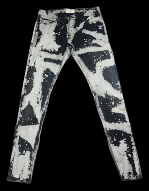 FEAR OF GOD Maxifeld Tie Dye Selvedge Denim Jeans Black/White