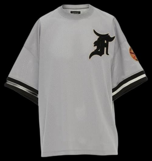 FEAR OF GOD Mesh Away Baseball Shortsleeve Jersey Grey