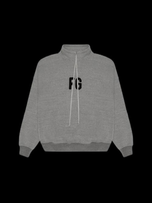 FEAR OF GOD Mock Neck 'FG' Pullover Sweatshirt Heather Grey/Black