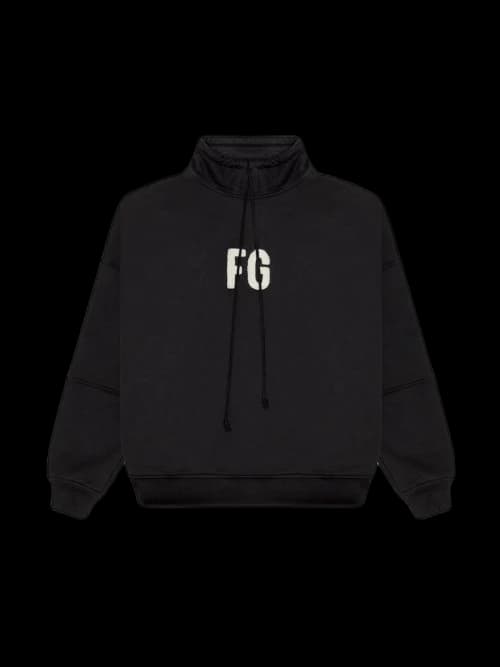 FEAR OF GOD Mock Neck FG Pullover Sweatshirt Vintage Black