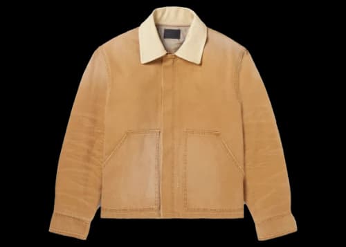 Fear of God Mr. Porter Exclusive Leather-Trimmed Distressed Canvas Jacket Light Brown