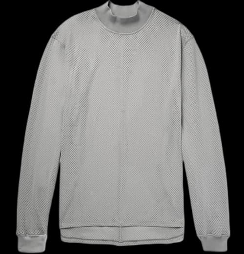 FEAR OF GOD Oversized Mock Neck Mesh Longsleeve T-shirt Grey