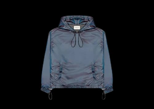 FEAR OF GOD Oversized Nylon Hoodie Blue Iridescent