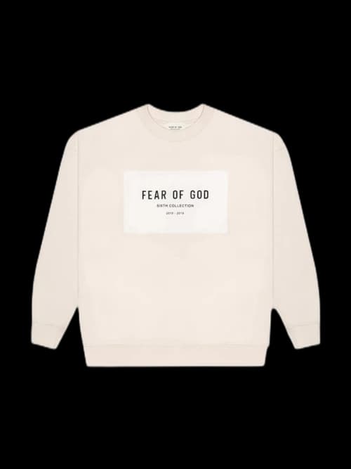 FEAR OF GOD Patch Logo Crewneck Sweatshirt Cream/Cream
