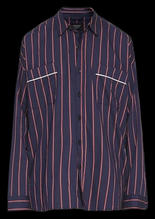 FEAR OF GOD Piped Oversized Shirt Navy/Red Stripe