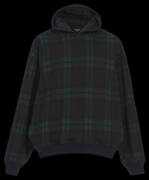 FEAR OF GOD Plaid Everyday Hoodie Hoodie Green Plaid