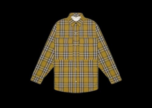 FEAR OF GOD Plaid Flannel Shirt Jacket Garden Glove Yellow Plaid