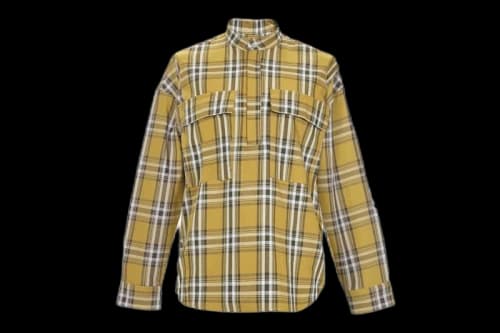 FEAR OF GOD Plaid Pullover Henley Garden Glove Yellow