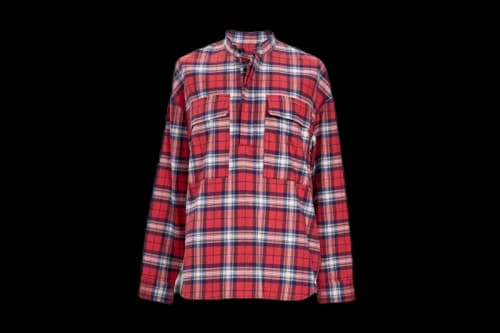 FEAR OF GOD Plaid Pullover Henley Shirt Red/White/Navy