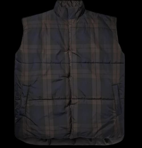 FEAR OF GOD Reversible Nylon Plaid Gilet Brown/Navy/Black