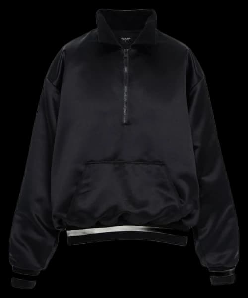 FEAR OF GOD Satin Half-Zip Coaches Jacket Black