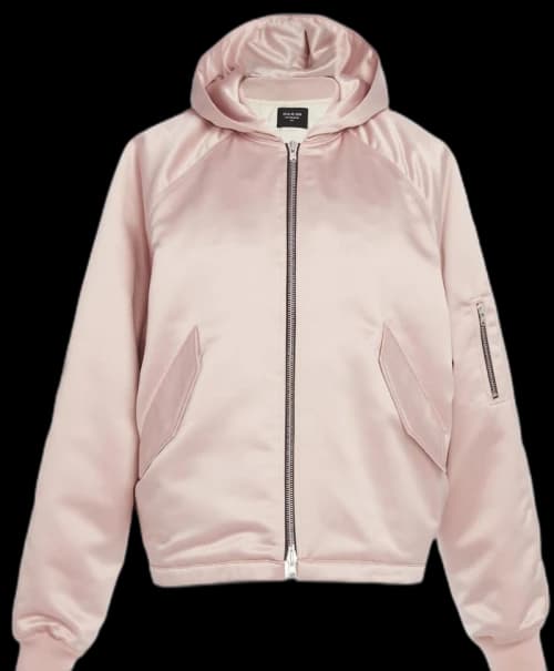 FEAR OF GOD Satin Hooded Bomber Jacket Blush