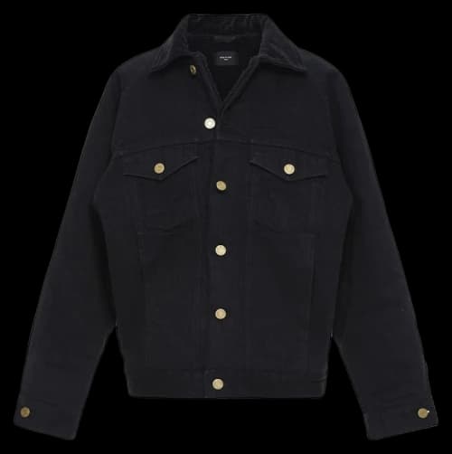 FEAR OF GOD Selvedge Denim Alpaca Trucker Jacket Black