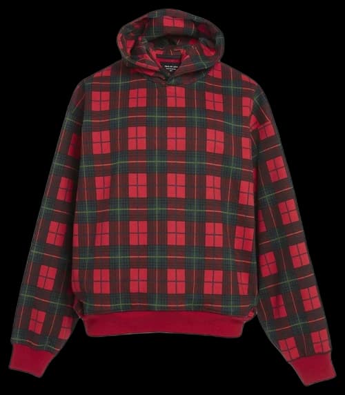 FEAR OF GOD Tartan Plaid Everyday Hoodie Red Plaid