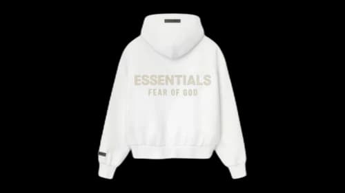 Fear of God Womens Essentials Classic Zip-Up Hoodie Cloud White