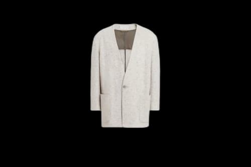 FEAR OF GOD x Ermenegildo Zegna Lapelless Wool Jacket Light Grey