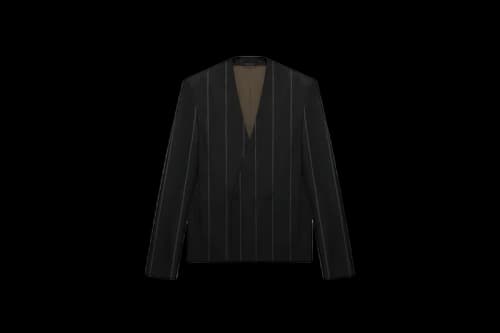 FEAR OF GOD x Ermenegildo Zegna Wool Double Breasted Lapelless Jacket Black