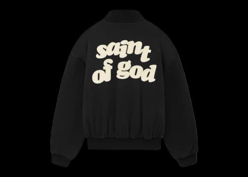 Fear of God x Saint Mxxxxxx Saint of God Varsity Jacket Black