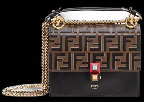 Fendi Kan I Shoulder Bag FF Small Black/Brown