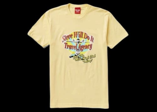 Full Send Steve Will Do It Travel Agency Tee Banana Cream