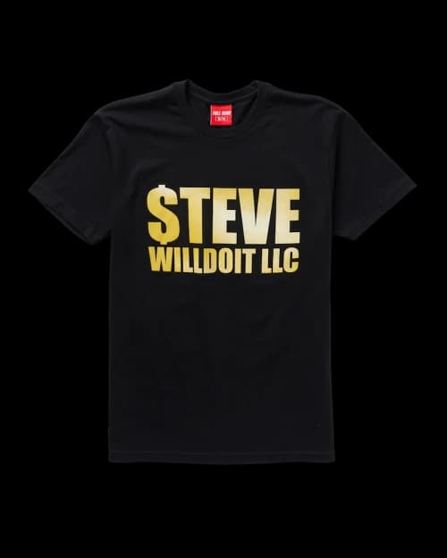Full Send SteveWillDoIt LLC Gold T-shirt Black