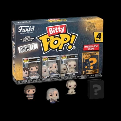 Funko Bitty Pop! Movies: LOTR Frodo Baggins / Gandalf / Gollum 4 Pack