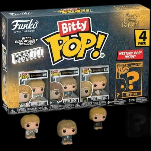 Funko Bitty Pop! Movies: LOTR Samwise Gamgee / Pippin Took / Merry Brandybuck 4 Pack