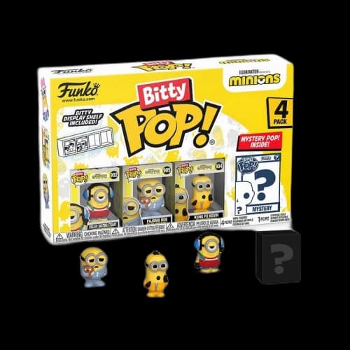 Funko Bitty Pop! Movies: Minions Roller Skating Stuart / Pajama Bob / Kung Fu Kevin 4 Pack