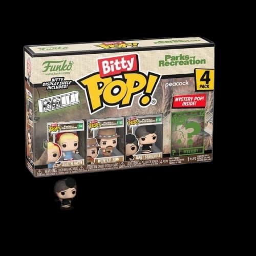 Funko Bitty Pop! Television: Parks And Recreation Leslie The Riveter / Hunter Ron / Janet Snakehole 4 Pack