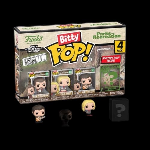 Funko Bitty Pop! Television: Parks And Recreation Ron Swanson / Leslie Knope / Andy Dwyer 4 Pack