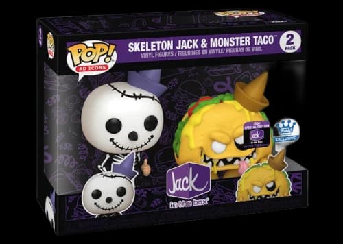 Funko Pop! Ad Icons Jack in the Box Skeleton Jack & Monster Taco Jack in the Box Special Edition Funko Shop Exclusive 2-Pack