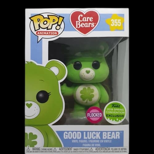 Funko Pop! Animation Care Bear Good Luck Bear (Flocked) Spring Convention Exclusive Figure #355