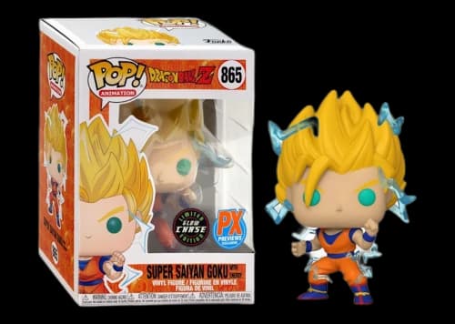Funko Pop! Animation Dragon Ball Z Super Saiyan Goku with Energy (Glow) (Chase) PX Previews Exclusive Figure #865