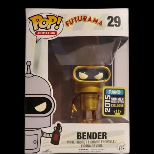 Funko Pop! Animation Futurama Bender (Gold) Summer Convention Exclusive Figure #29
