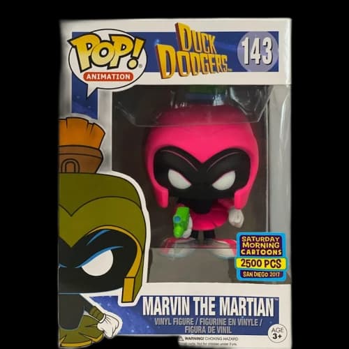 Funko Pop! Animation Looney Tunes Duck Dodgers Marvin the Martian Pink SDCC Figure #143