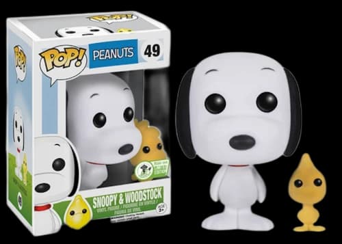Funko Pop! Animation Peanuts Snoopy (w Woodstock) (Flocked) Emerald City Comic Con Figure #490