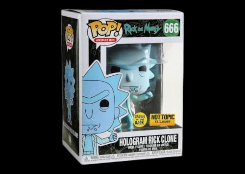 Funko Pop! Animation Rick & Morty Hologram Rick Clone (Glow) Hot Topic Exclusive Figure #666