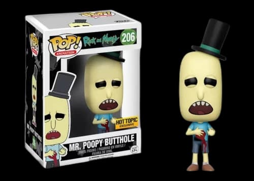 Funko Pop! Animation Rick & Morty Mr. Poopy Butthole Gunshot Wound Hot Topic Exclusive Figure #206