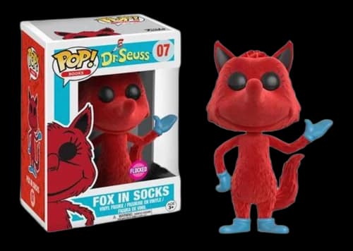 Funko Pop! Books Dr. Seuss Fox in Socks (Flocked) GameStop Exclusive Figure #07