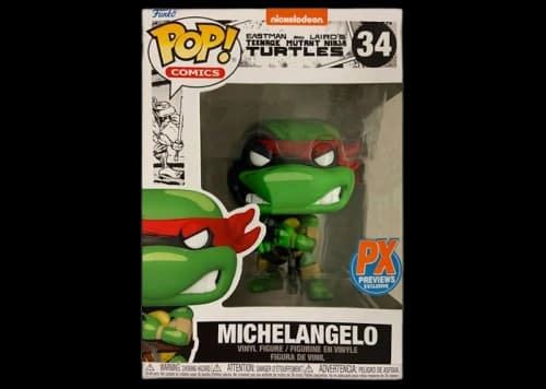 Funko Pop! Comics Teenage Mutant Ninja Turtles Michelangelo PX Previews Exclusive Figure #34