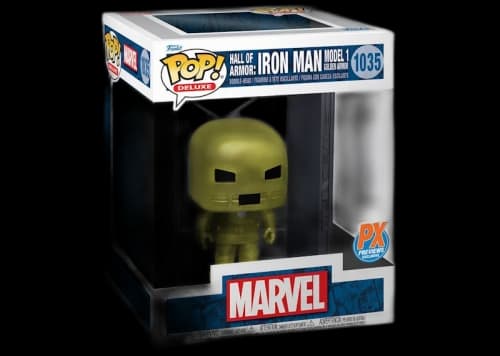 Funko Pop! Deluxe Marvel Hall of Armor: Iron Man Model 1 Golden Armor PX Previews Exclusive Figure #1035
