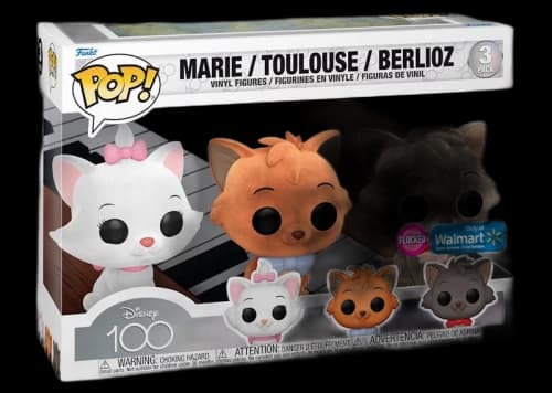 Funko Pop! Disney 100 The Aristocats Flocked Walmart Exclusive Figure 3-Pack